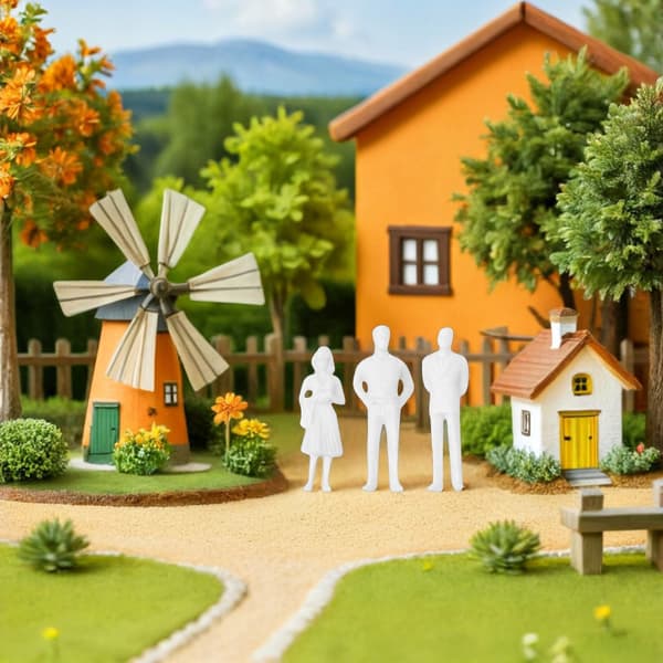 50 MINIATURE WHITE FIGURINES FOR MODELS AND DECORATIONS