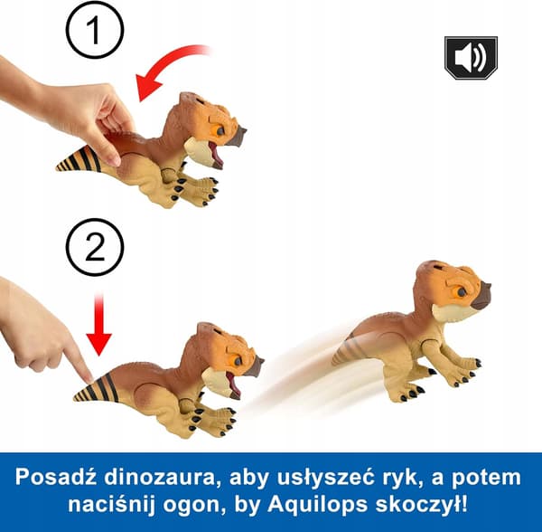 INTERACTIVE AQUILOPS DINOSAUR FIGURINE WITH MOVEMENTS AND SOUNDS