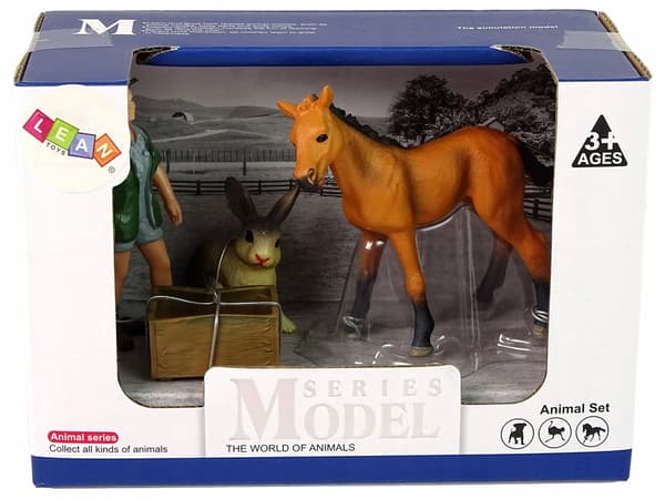 FIGURE SET – VETERINARIAN, HORSE, HARE, CHEST