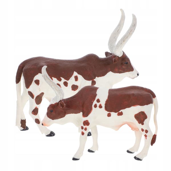 2 DECORATIVE COW FIGURINES, PLASTIC EDUCATIONAL MODELS