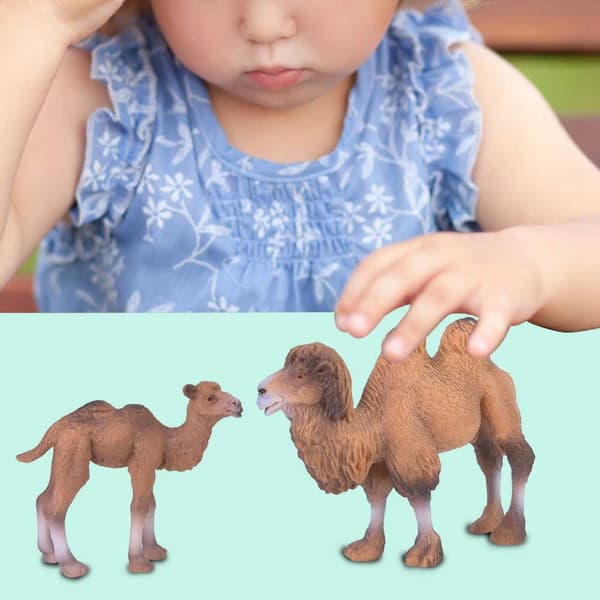 MINIATURE CAMEL FIGURINE – ANIMAL MODEL, SET OF 2
