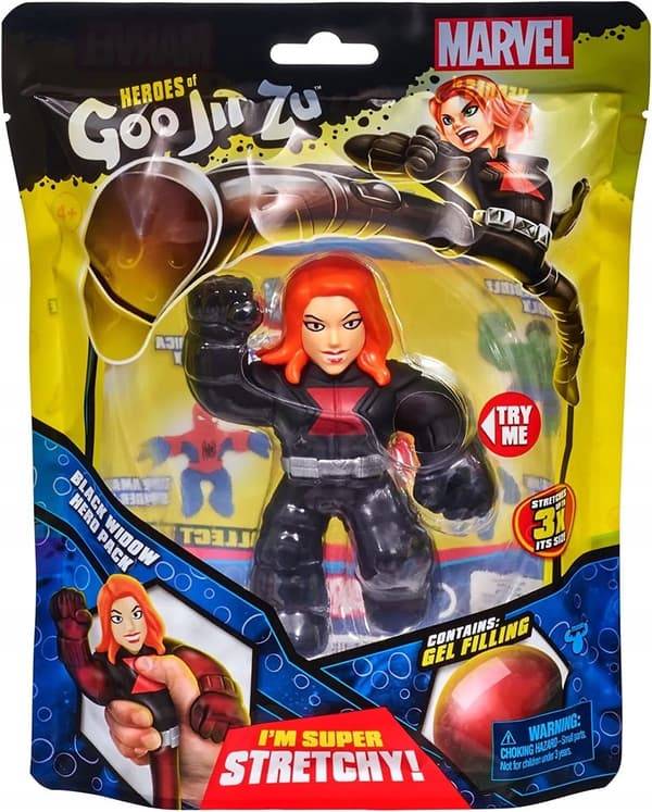 GOO JIT ZU MARVEL BLACK WIDOW SLIME FIGURINE 41440 STRETCHABLE