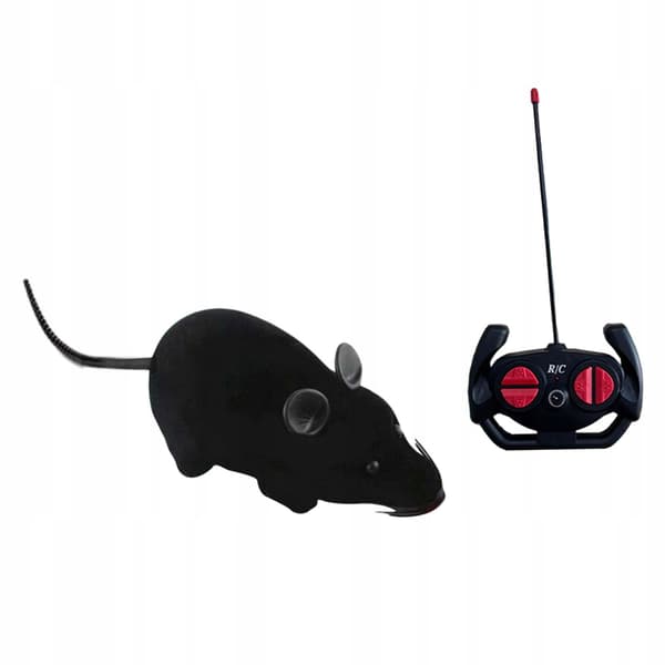 Fote Control Mouse Toy, Simulation Mouse Model Pets Electronic Toys - Black