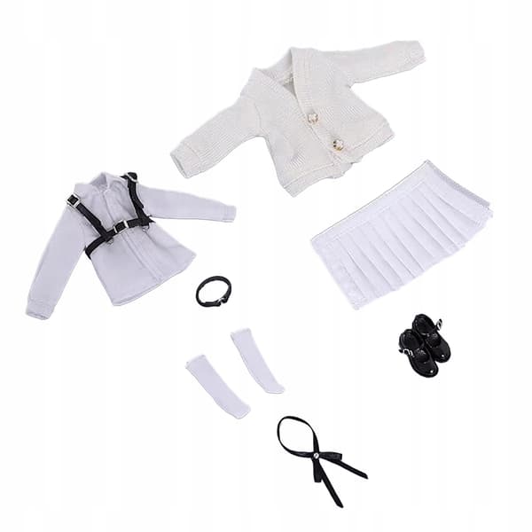 1/12 School Uniform Set – Outfit for action figures – White accessory bodysuit