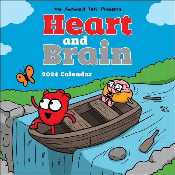 Heart and Brain 2024 Wall Calendar by NICK SELUK