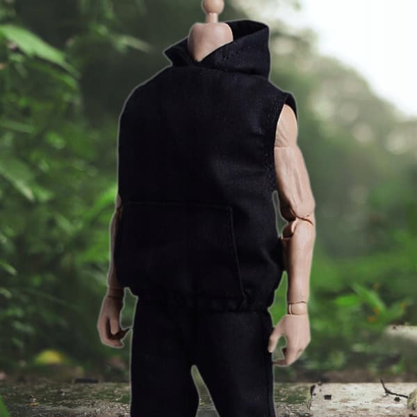 1/12 scale hooded top - Soft, black dress