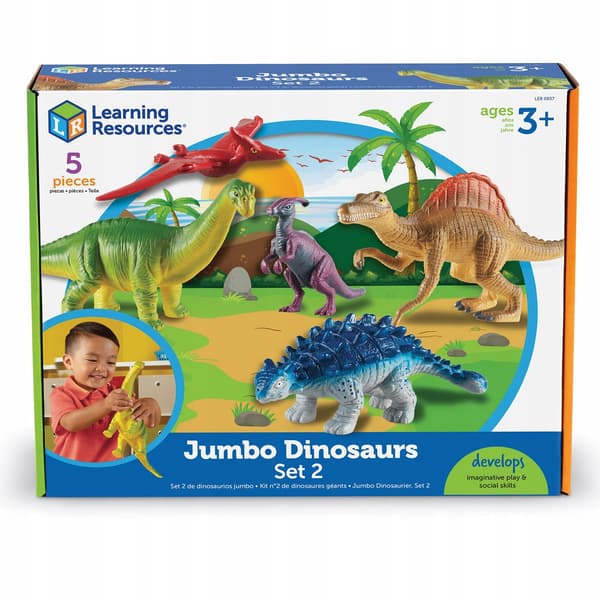 Learning Resources Jumbo Dinosaurs Set 2, Multicoloured LER0837