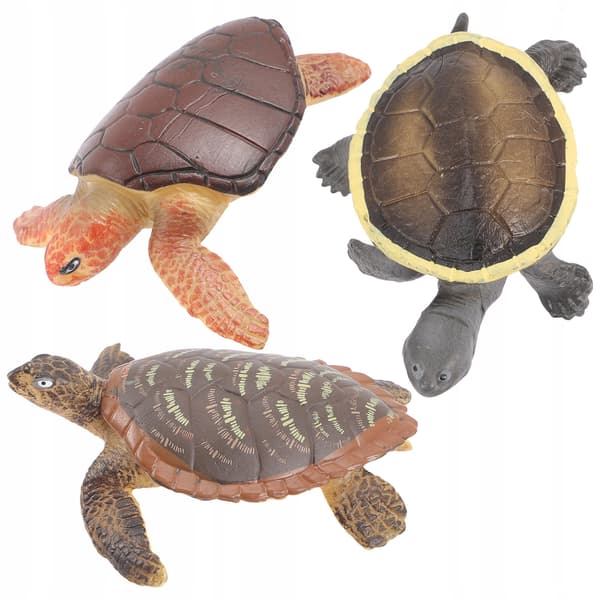 3 COLOURFUL TURTLE FIGURINES – DECORATION AND TOY