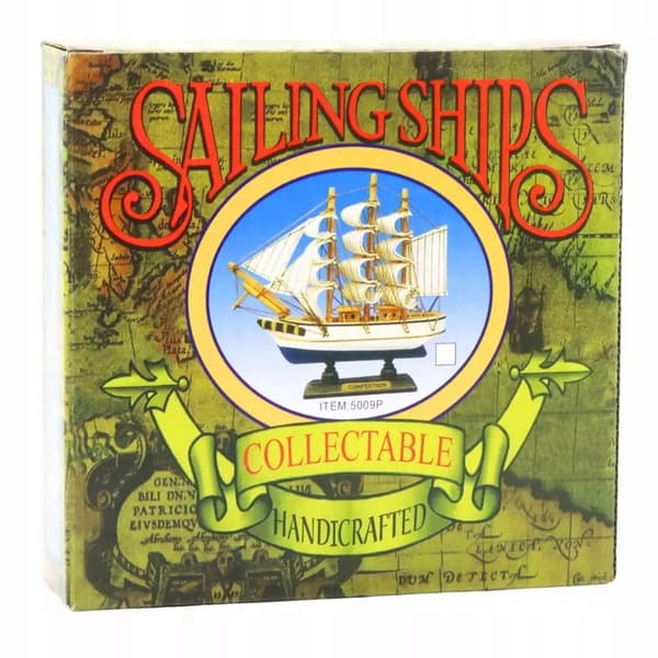 Collectors’ Model: Decorative Black Pirate Sailing Ship, 16x15cm.