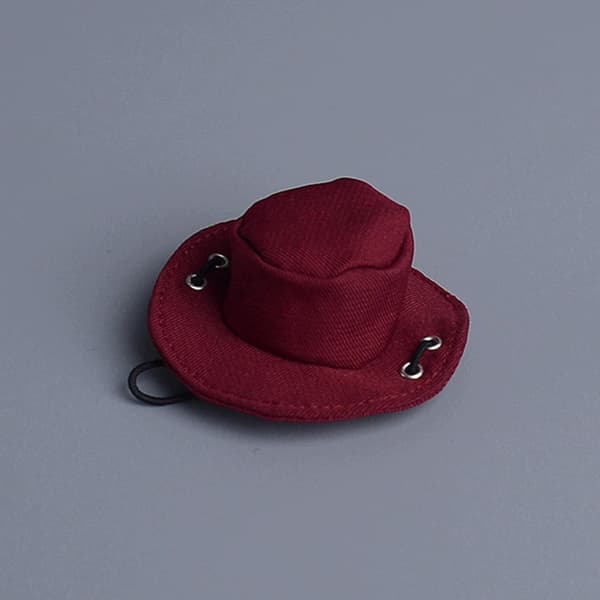 1/12 Mini cowboy hat – Model Doll Toy Props – Mini Western Hat – Mini Hat – Red