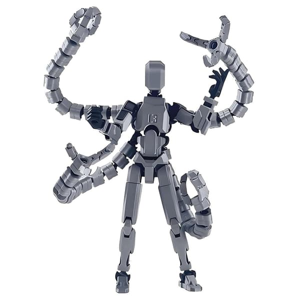 PLUSHCEWT T13 Action Figure with Interchangeable Limbs and Accessories, Articulated,