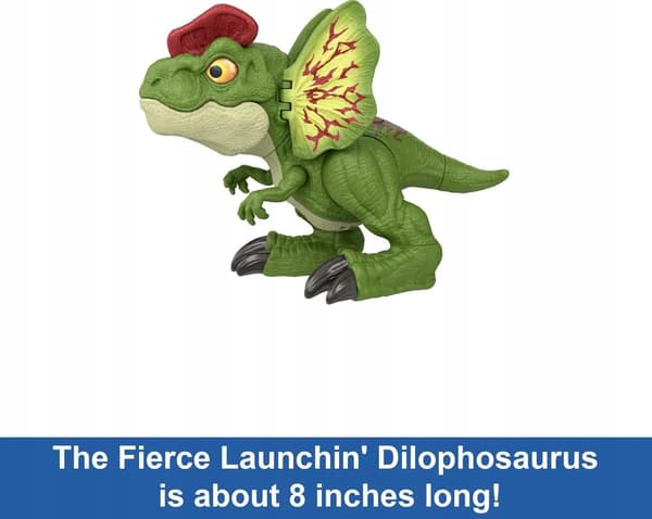 DILOPHOSAURUS 20CM FIGURINE WITH JURASSIC PROJECTILE LAUNCHER