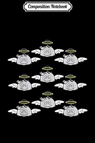 Composition Notebook: Flying Kettles – Funny Smiling Face Angel Win