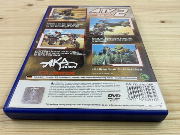 ATV 2 QUAD POWER RACING disc – in excellent condition, complete PS2 set