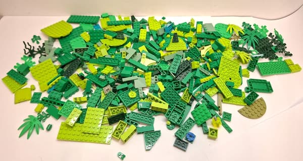 Lego Mix Bricks – GREEN bricks, 0.8 kg (800 g), various shades
