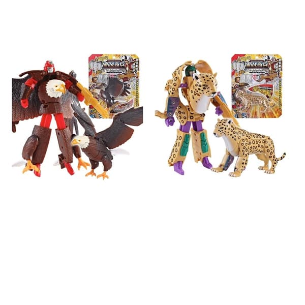 2/Lifelike Transformer Set: Cheetah & Eagle Animal Figures – Transformation