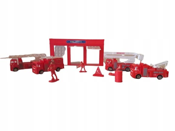 Fire brigade set with a garage and figures