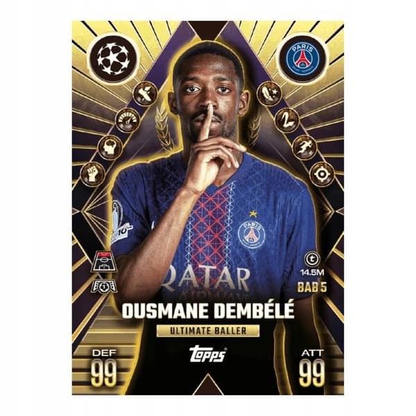 Large Match Attax Extra 2026 Champions League Tin #2 DEMBELE EZE PUTELAS