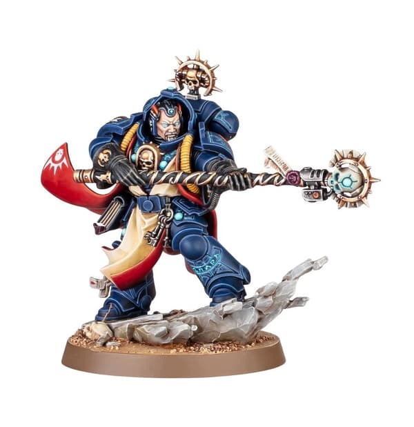 Space Marine Librarian equipped with a bolt pistol and a force weapon