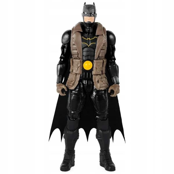 DC COMICS BATMAN FIGURE, 30 CM, BLACK OUTFIT, BROWN CAPE