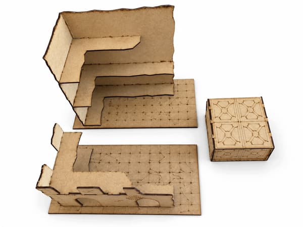 Warhammer 4000 Terrain Set (5 pieces), ruins for wargaming