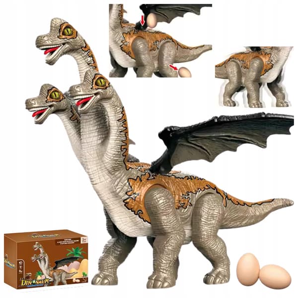 LARGE INTERACTIVE DINOSAUR: WALKS, ROARS, GLOWS, MOVES ITS HEAD AND TAIL + EGGS