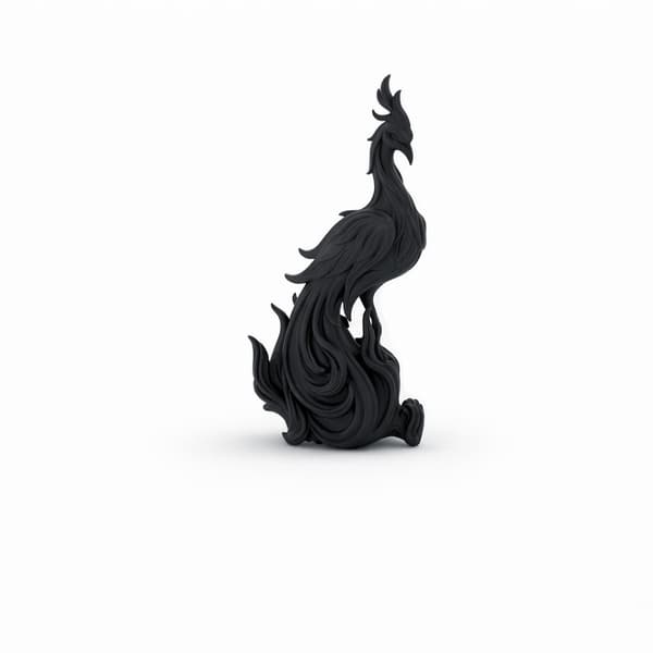 DECORATIVE PHOENIX FIGURINE ON A FLAME-SHAPED BASE – MANY COLOURS