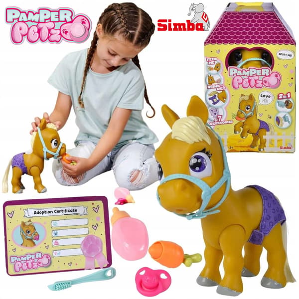 SIMBA PAMPER PETZ PONY INTERACTIVE TOY FOR CHILDREN – DRINKS AND WETS ITSELF