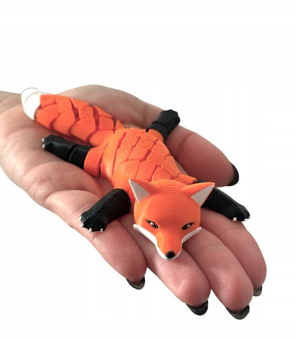3D Segmented Fox – a movable, flexible figurine, toy, gift
