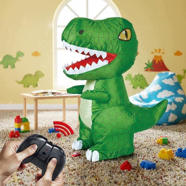 Remote-controlled inflatable dinosaur, automatic inflation, Auto Inflate, green