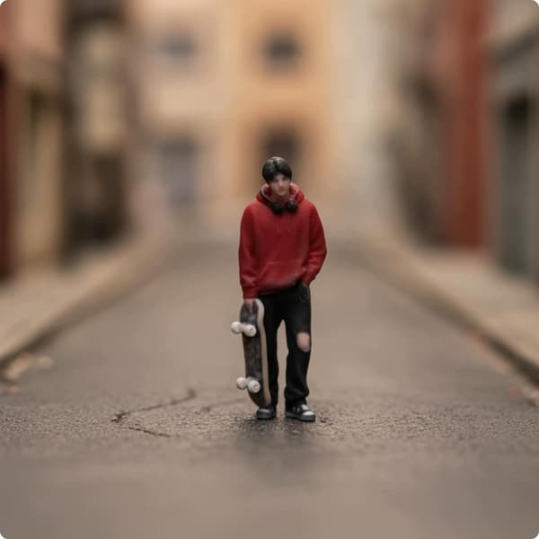 Painted skateboarder figurine | Detailed, 3D figure
