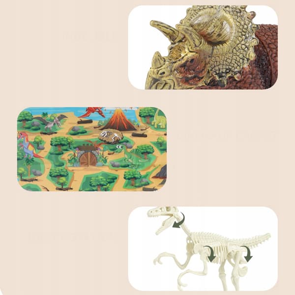 Realistic-looking miniature dinosaur figurines, set, plastic