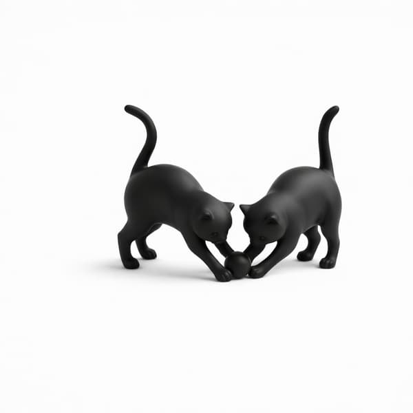 DECORATIVE FIGURINE: TWO CATS PLAYING – FOR YOUR DESK – MANY COLOURS