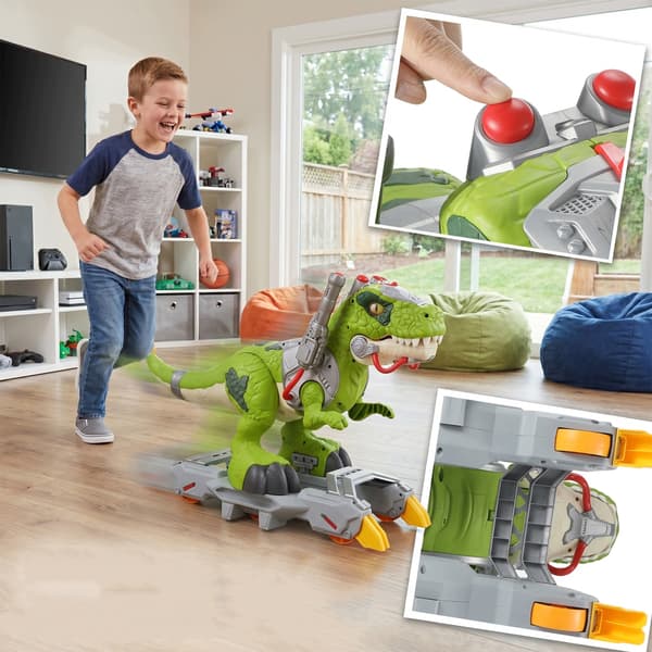 Interactive T-Rex dinosaur: it breathes, walks, roars and lights up for children