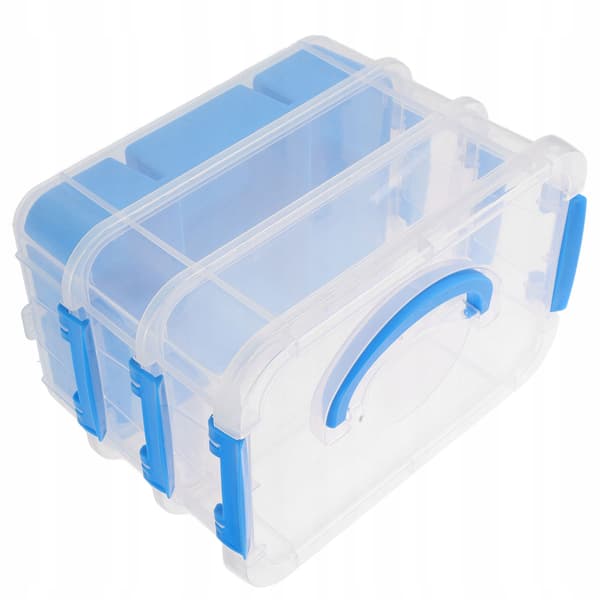 PLASTIC DESK ORGANISER FOR CREATIVE SUPPLIES WITH COMPARTMENTS