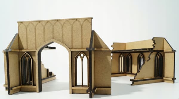 Wargaming Complex MDF Model: Gothic Terrain Works – Ruined Chapel Bunker