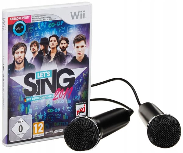 LET'S SING 2019 – NINTENDO WII GAME – GERMAN VERSION + 2 MICROPHONES