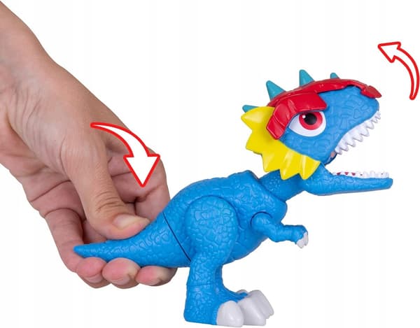 DINO BYTES ARTICULATED FIGURINE: DILO the Dinosaur with Helmet and COMBAT FEATURES