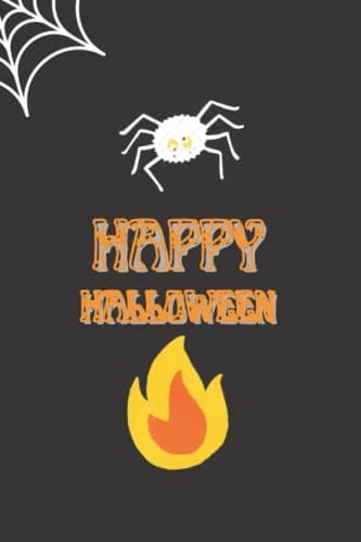 Happy Halloween: Spider and Evil Wizard Notebook – Lined White Paper, Perfec