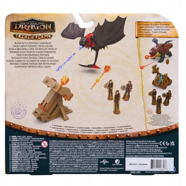 HOW TO TRAIN YOUR DRAGON SET: TOOTHLESS FIGURINE, CATAPULT, TORCH, TOY