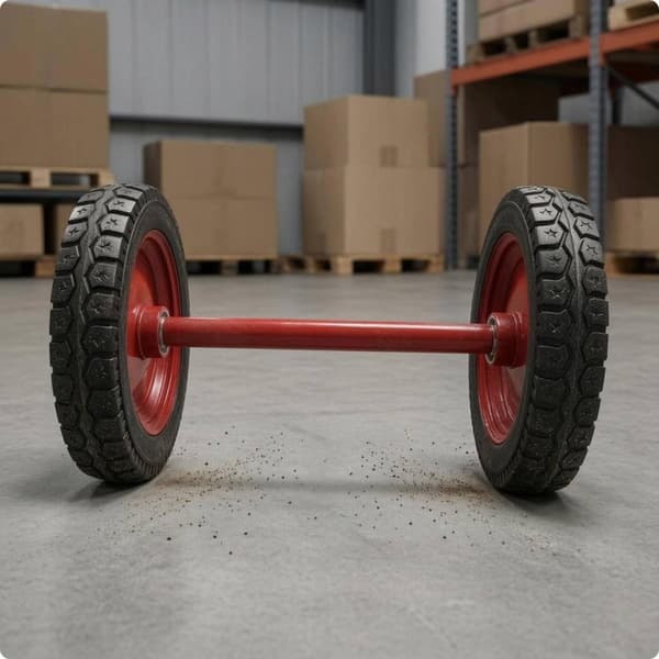 Freight wagon wheel assembly – Tread section 90 CM 16IN, Solid-3 cm axle