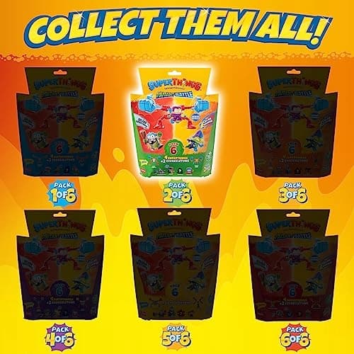 SUPERTHINGS Mutant Battle Series – Pack of 6, includes 4 SuperThings (1 sil