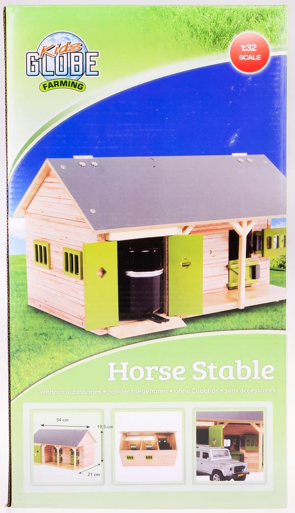 Stable with two stalls, 34x22x19cm, 1:32 scale, Hipo