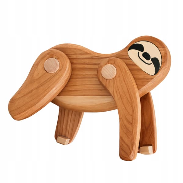 Primus wooden sloth on a branch – a toy with movable paws