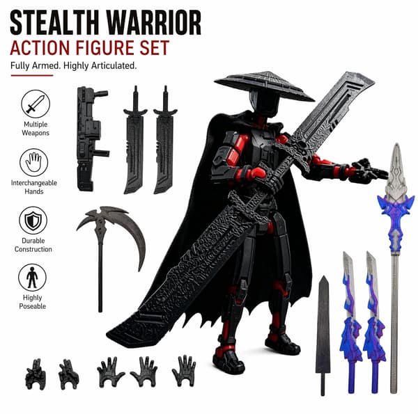 PLUSHCEWT T13 Action Figure with Interchangeable Limbs and Accessories