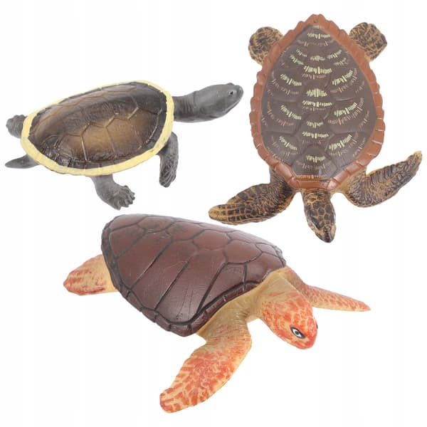 3 COLOURFUL TURTLE FIGURINES – DECORATION AND TOY