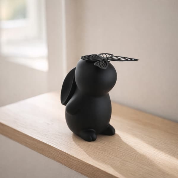 DECORATIVE RABBIT AND BUTTERFLY STATUETTE – MULTIPLE COLOURS AVAILABLE