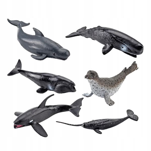 10-Piece Marine Animal Model Set: Simulated Desktop Decorative Figures - Sperm Whale