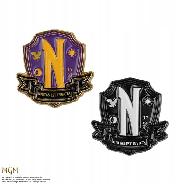 Nevermore badges, 2 pieces, Wednesday