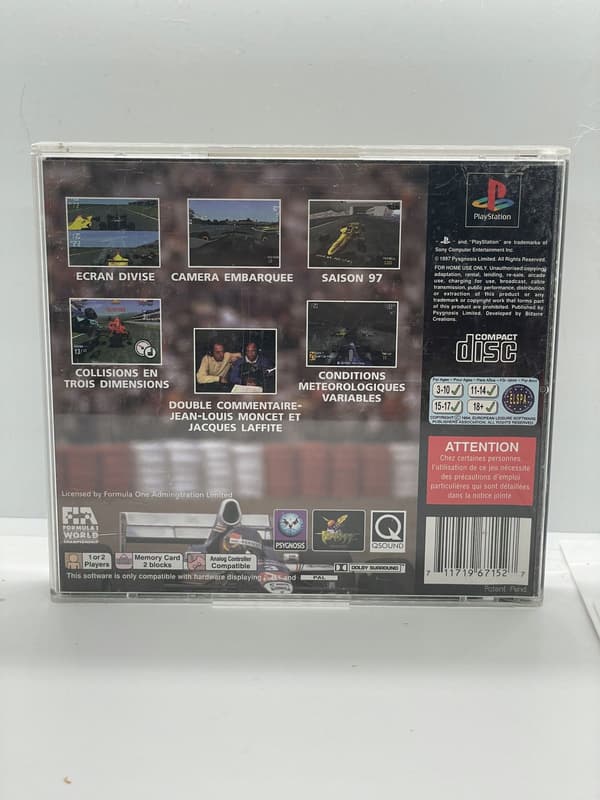 Formula 1 97 game for PS1 and PSX